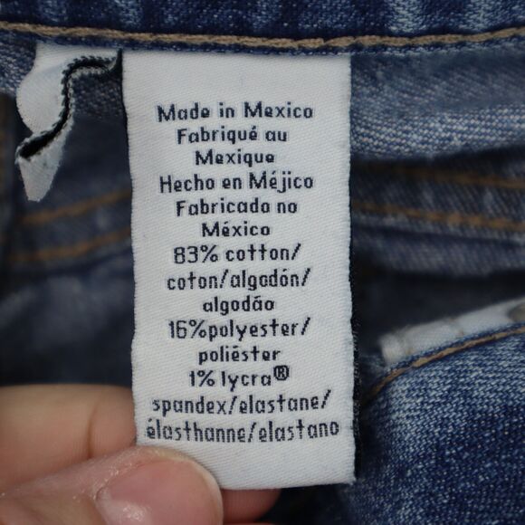 Calvin Klein Jeans Pants Womens 14 Blue Denim Flat Front Pockets High Rise - Picture 8 of 16